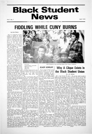 Black Student News, 1976