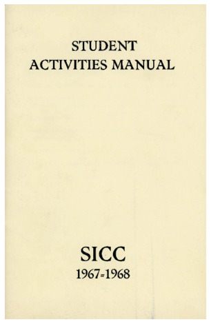 Student Activities Manual: SICC 1967-1968